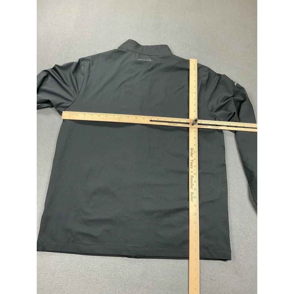 TravisMathew Jacket Mens Large Black Full Zip Golf Windbreaker‎ JLG Logo Stretch